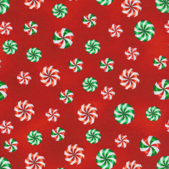 Sugar & Spice 14571-10 Peppermint Candies Red by Nicole Decamp for Benartex, Image