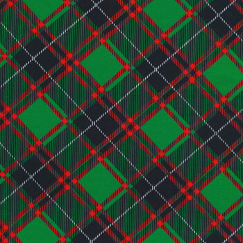 Sugar & Spice 14572-44 Holiday Plaid Green by Nicole Decamp for Benartex