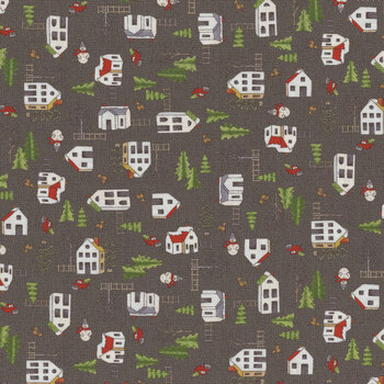 Homemade Holidays 10553-K Homemade Village Grey by Kris Lammers for Maywood Studio, Image