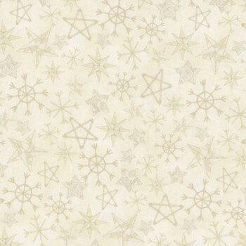 Homemade Holidays 10556-E Straw Stars Cream by Kris Lammers for Maywood Studio, Image