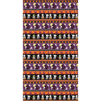 Graveyard Ghouls 7792G-59 Border Stripe by Victoria Hutto for Studio E Fabrics, Image