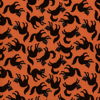 Sweet Tooth ST24300 Scaredy Cat Orange by Elea Lutz for Poppie Cotton, Image