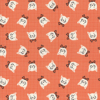 Sweet Tooth ST24309 Kitty Box Orange by Elea Lutz for Poppie Cotton, Image