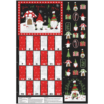 Our Gnome to Yours 56078-931 Advent Calendar Panel Multi by LoriLynn Simms for Wilmington Prints, Image