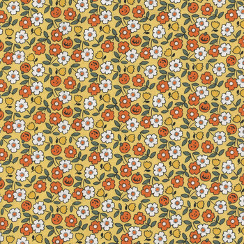 Sweet Tooth ST24321 Pumpkin Blossoms Yellow by Elea Lutz for Poppie Cotton, Image