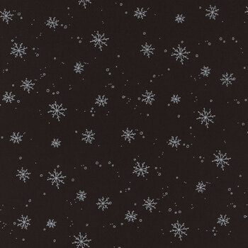 Our Gnome to Yours 56086-919 Snowflakes Black by LoriLynn Simms for Wilmington Prints, Image