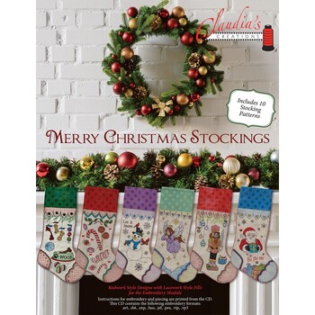 Merry Christmas Stockings Embroidery CD, Image