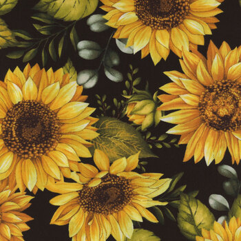 Seeds of Gratitude 7694-99 Large Sunflower by Art Loft  for Studio E Fabrics, Image