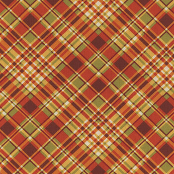 Seeds of Gratitude 7696-35 Pumpkin Plaid by Art Loft for Studio E Fabrics, Image