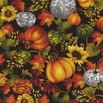 Seeds of Gratitude 7698-99 Pumpkins by Art Loft for Studio E Fabrics, Image