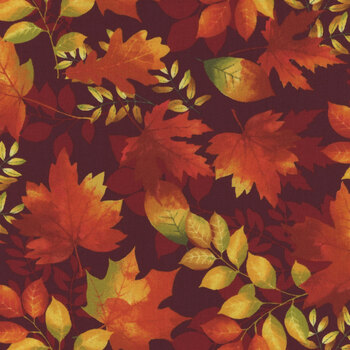 Seeds of Gratitude 7700-89 Wine Leaves by Art Loft for Studio E Fabrics