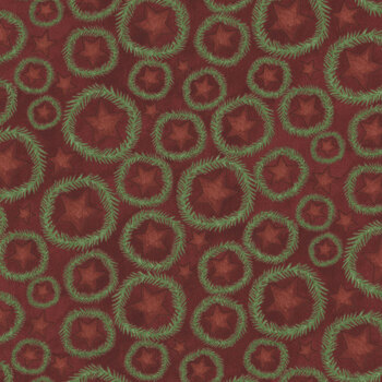 Up On The Housetop C14733-CRANBERRY by Teresa Kogut for Riley Blake Designs, Image