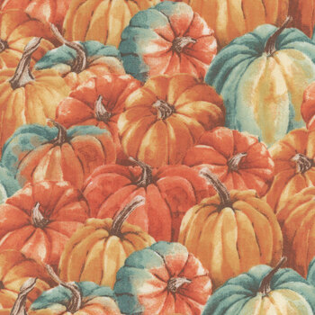 Pumpkin Please 3WI22210-ORG Gourd Gather by Courtney Morgenstern for 3 Wishes Fabric, Image