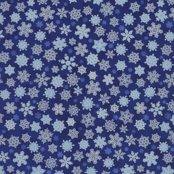 Holiday Charms 19951-9 Navy by Robert Kaufman Fabrics, Image