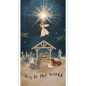 O' Holy Night 22354-PNL Joy to the World Panel by Beth Albert for 3 Wishes Fabric, Image