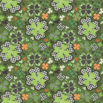 Shamrockin' 3WI22243-GRN by Beth Albert for 3 Wishes Fabric, Image