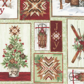 Snowflake Lodge 3WI22213-MLT by Courtney Morgenstern for 3 Wishes Fabric, Image