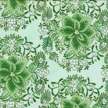 Holiday Flourish - Festive Finery 22286-459 Fresh Sage by Robert Kaufman Fabrics, Image