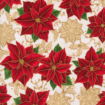 Holiday Flourish - Festive Finery 22288-84 Cream by Robert Kaufman Fabrics, Image