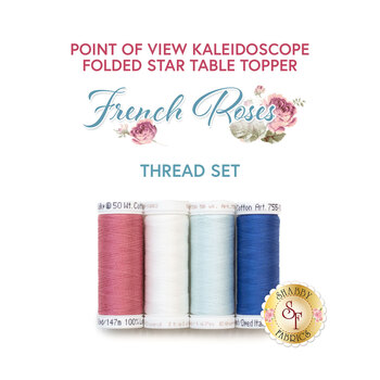  Point of View Kaleidoscope Folded Star Table Topper - French Roses - 4pc Thread Set, Image