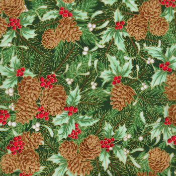 Holiday Flourish - Festive Finery 22289-459 Fresh Sage by Robert Kaufman Fabrics, Image