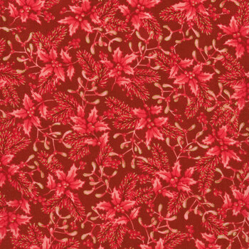 Holiday Flourish - Festive Finery 22290-113 Cranberry by Robert Kaufman Fabrics, Image