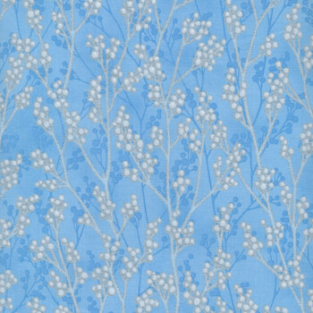 Holiday Flourish - Festive Finery 22291-63 Sky by Robert Kaufman Fabrics, Image