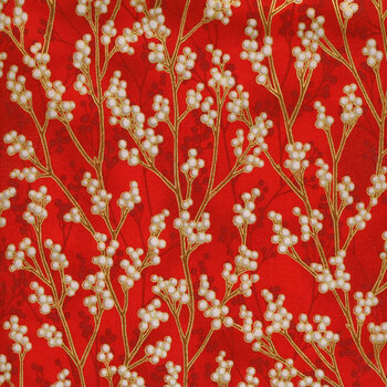 Holiday Flourish - Festive Finery 22291-91 Crimson by Robert Kaufman Fabrics, Image