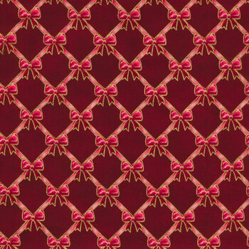 Holiday Flourish - Festive Finery 22292-113 Cranberry by Robert Kaufman Fabrics, Image