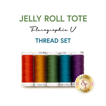  Jelly Roll Tote with Pockets - Floragraphix V - 5pc Thread Set, Image