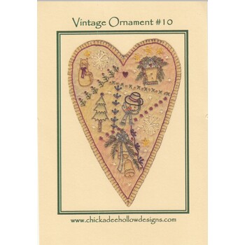 Vintage Ornament #10 - Prim Heart Pattern, Image