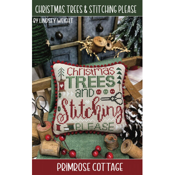 Christmas Trees & Stitching Please Cross Stitch Pattern, Image