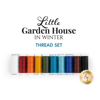  Little Garden House in Winter - 10pc Appliqué Thread Set , Image