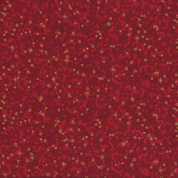 Stof Christmas - We Love Christmas 4591-403 Red/Gold Sprinkle by Stof Fabrics, Image