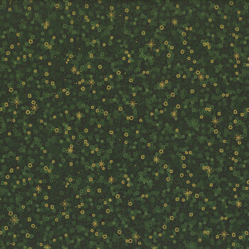 Stof Christmas - We Love Christmas 4591-803 Green/Gold Sprinkle by Stof Fabrics, Image