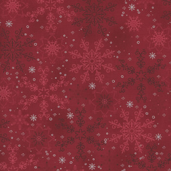 Stof Christmas - We Love Christmas 4591-415 Red/Silver Big Snow Crystal by Stof Fabrics, Image