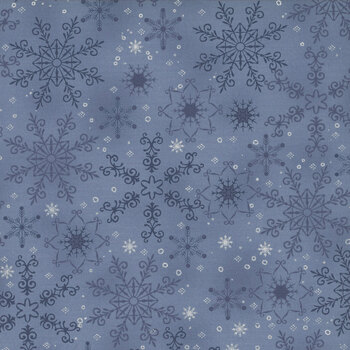 Stof Christmas - We Love Christmas 4591-610 Light Blue/Silver Big Snow Crystal by Stof Fabrics, Image