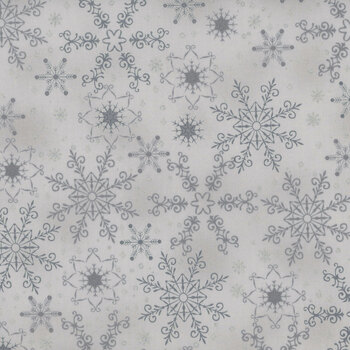 Stof Christmas - We Love Christmas 4591-900 Grey/Silver Big Snow Crystal by Stof Fabrics, Image