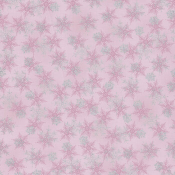 Stof Christmas - We Love Christmas 4591-429 Light Rose/Silver Small Snowflake by Stof Fabrics, Image