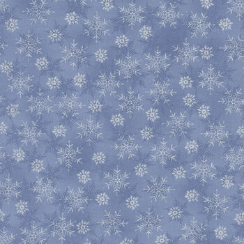 Stof Christmas - We Love Christmas 4591-614 Light Blue/Silver Small Snowflake by Stof Fabrics, Image