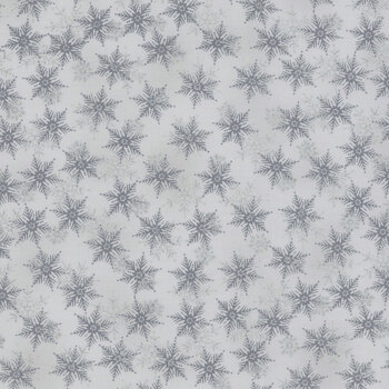 Stof Christmas - We Love Christmas 4591-905 Grey/Silver Small Snowflake by Stof Fabrics, Image