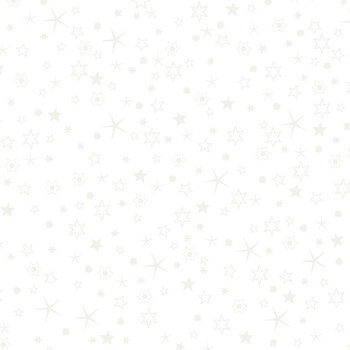 Stof Christmas - We Love Christmas 4591-117 White/Pearl Stars by Stof Fabrics, Image