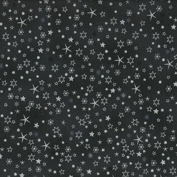 Stof Christmas - We Love Christmas 4591-914 Black/Silver Stars by Stof Fabrics, Image