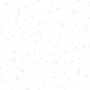 Stof Christmas - We Love Christmas 4591-119 White/Pearl Small Stars by Stof Fabrics