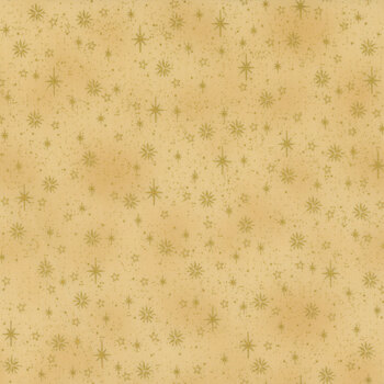 Stof Christmas - We Love Christmas 4591-211 Tan/Gold Small Stars by Stof Fabrics, Image