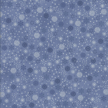 Stof Christmas - We Love Christmas 4591-611 Light Blue/Silver Snowflake Sprinkle by Stof Fabrics, Image