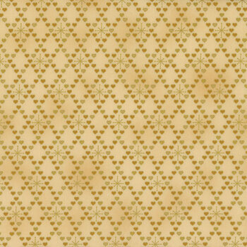 Stof Christmas - We Love Christmas 4591-209 Tan/Gold Hearts by Stof Fabrics