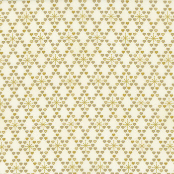 Stof Christmas - We Love Christmas 4591-130 Cream/Gold Hearts by Stof Fabrics