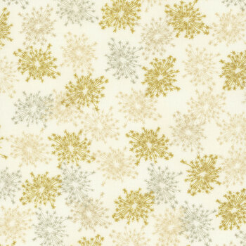 Stof Christmas - We Love Christmas 4591-128 Cream/Gold Sparkler by Stof Fabrics, Image