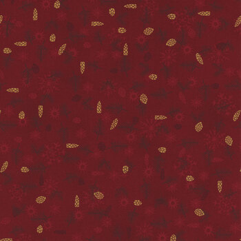 Stof Christmas - We Love Christmas 4591-402 Red/Gold Pinecones by Stof Fabrics, Image